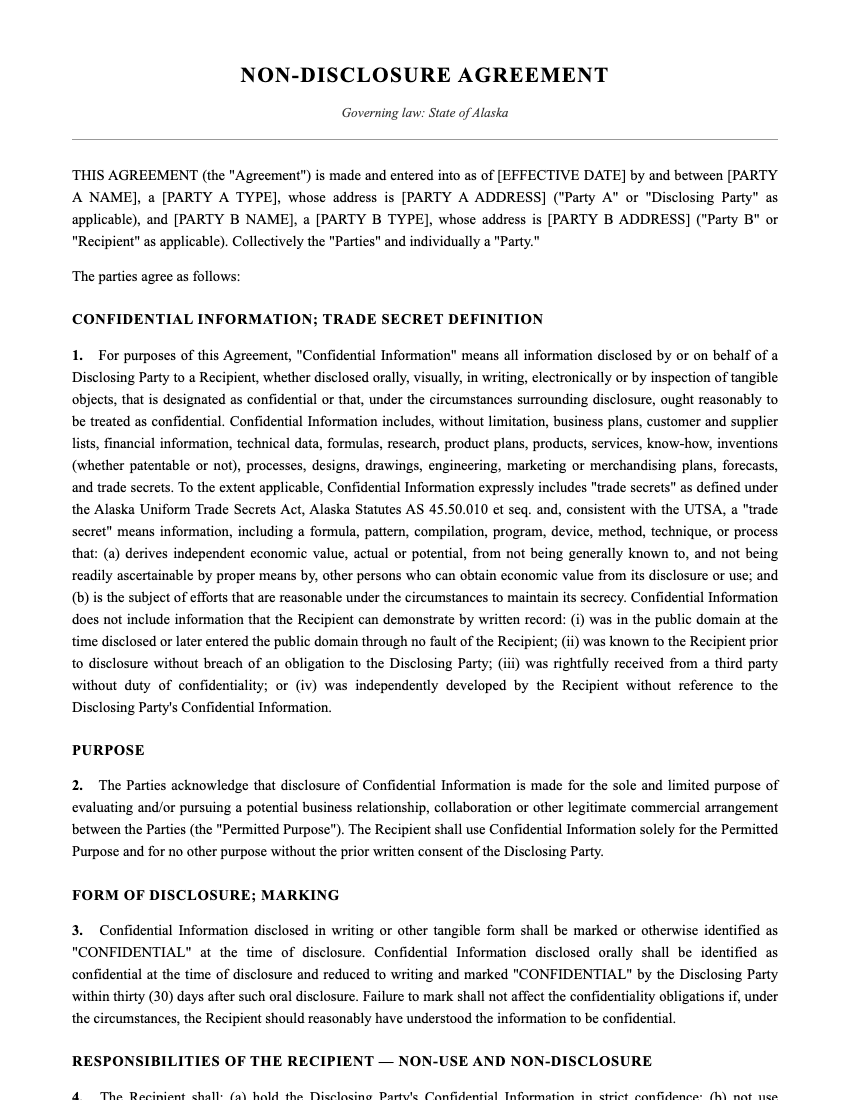 NDA Template Preview