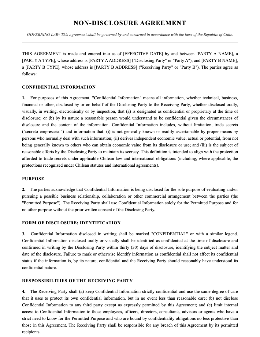 NDA Template Preview