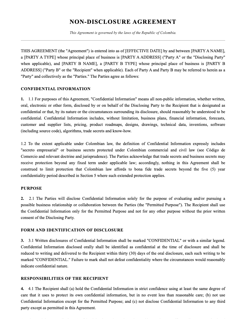 NDA Template Preview