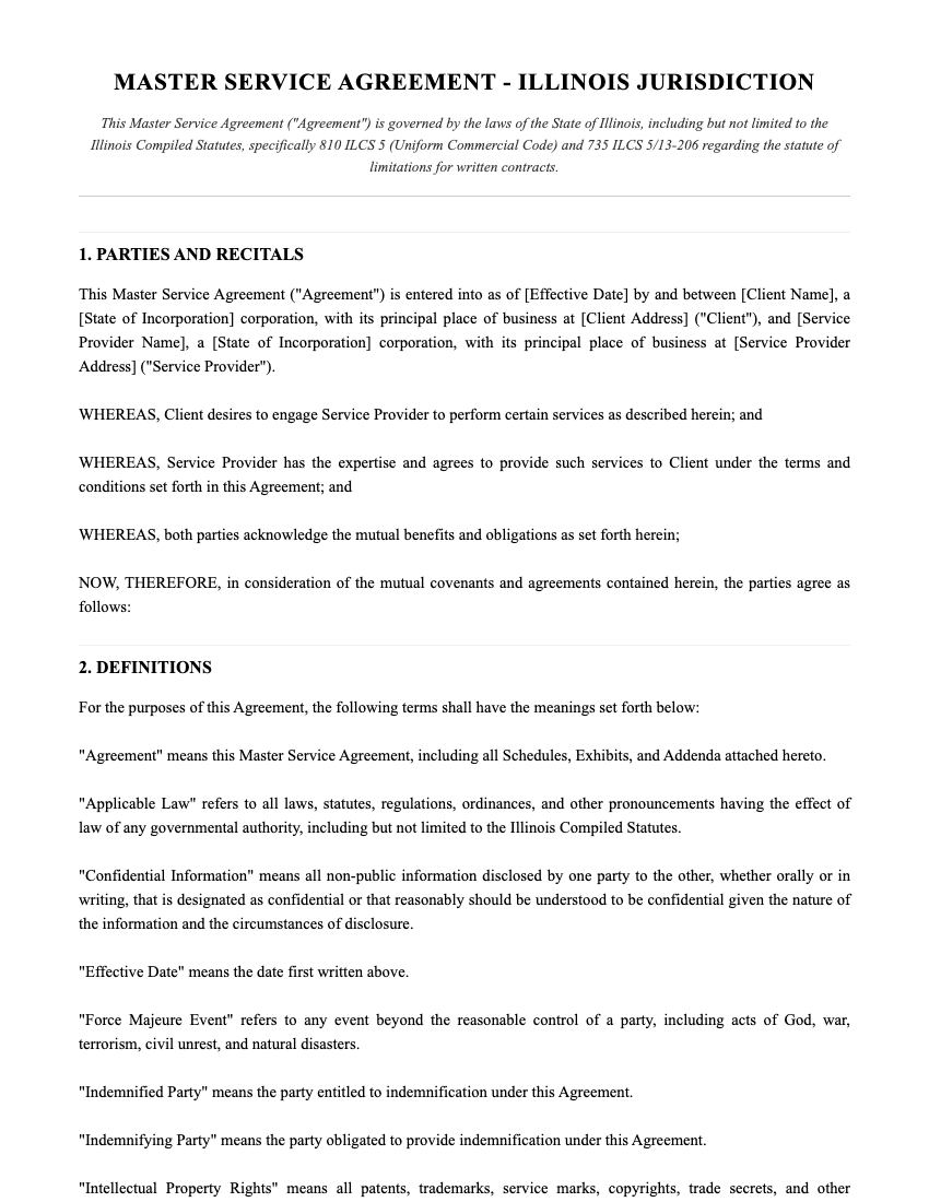 MSA Template Preview