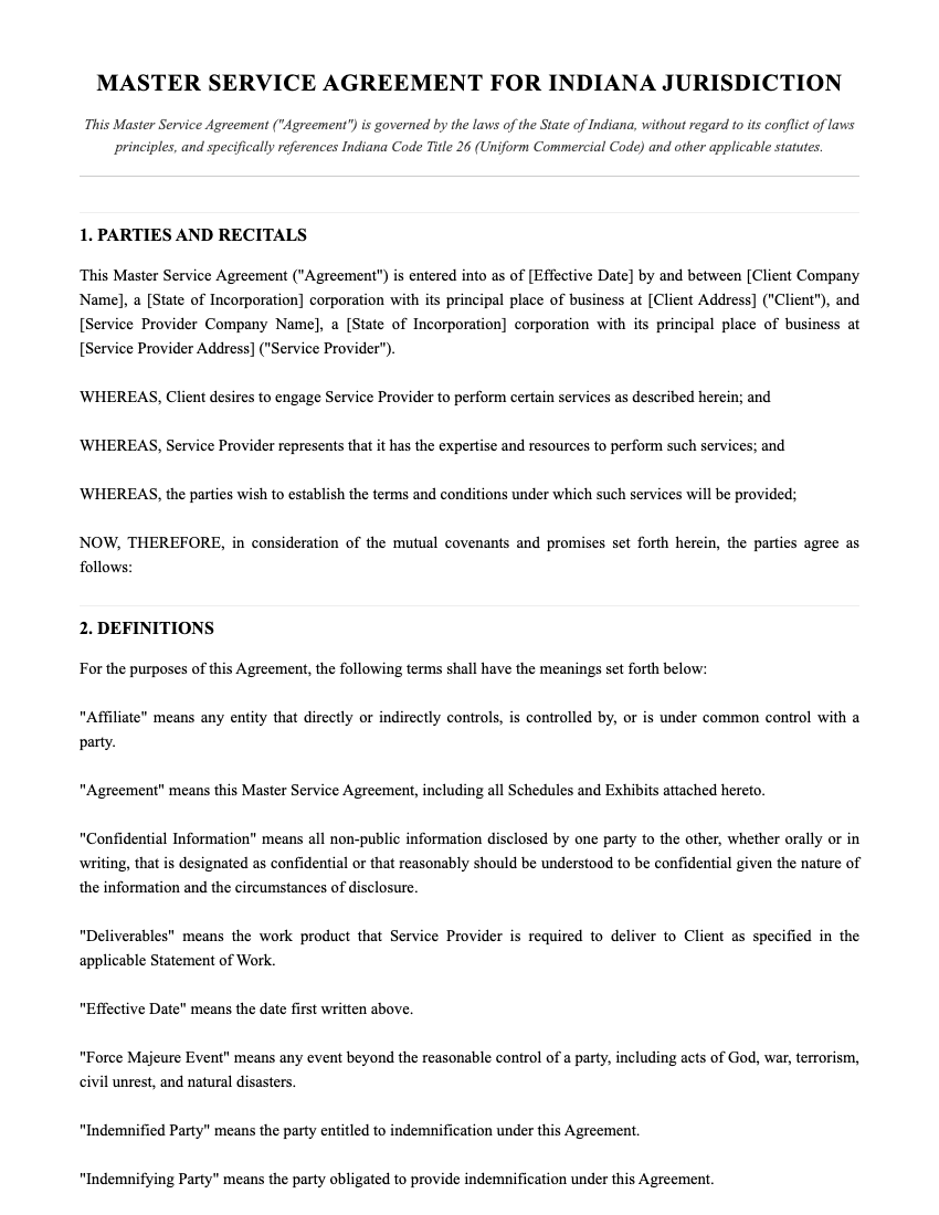 MSA Template Preview