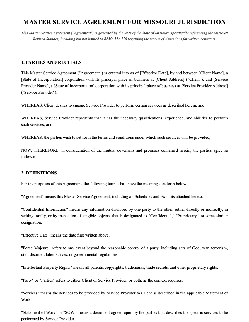 MSA Template Preview