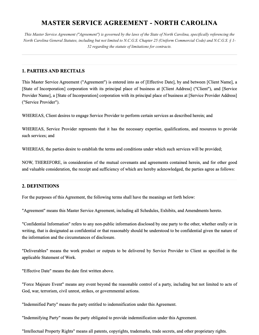 MSA Template Preview