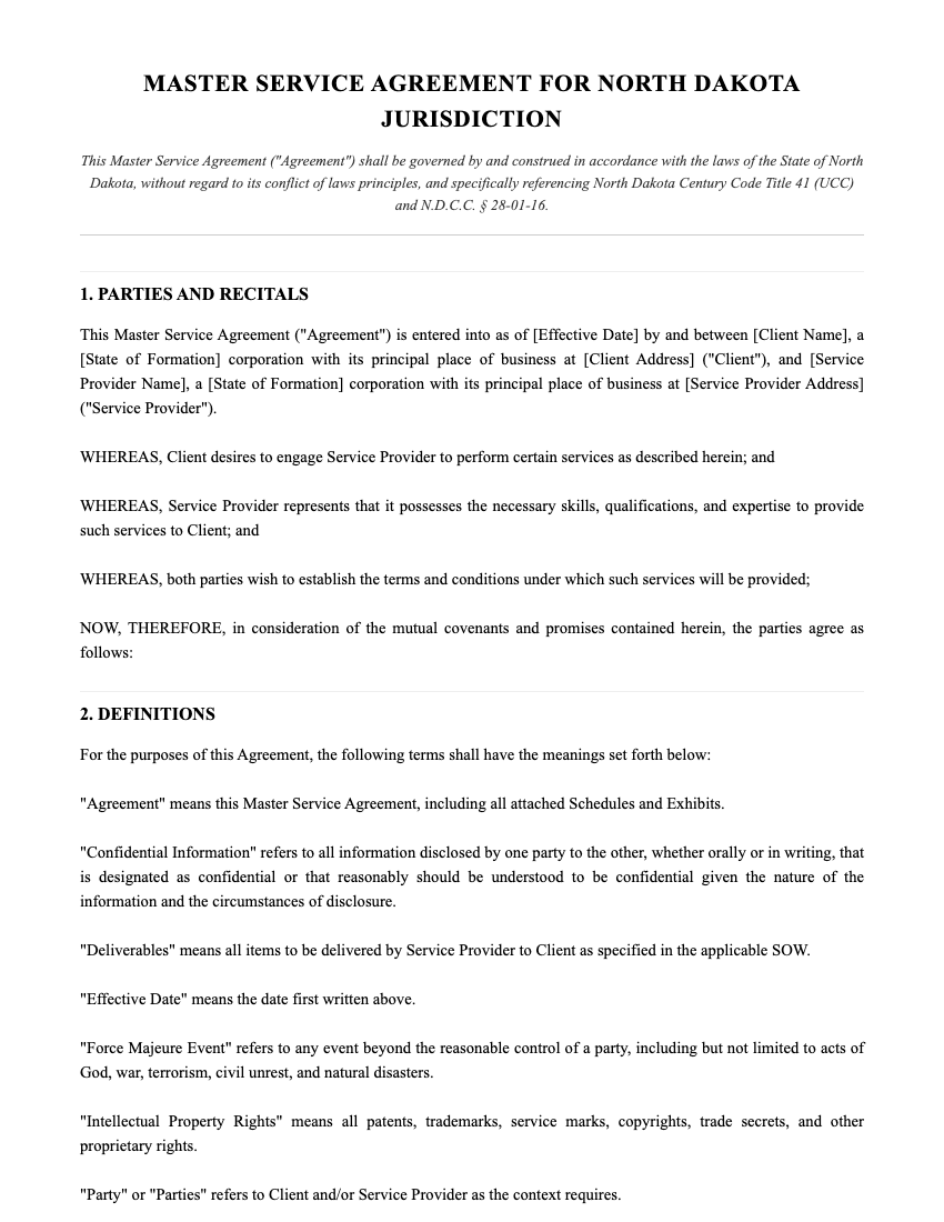 MSA Template Preview