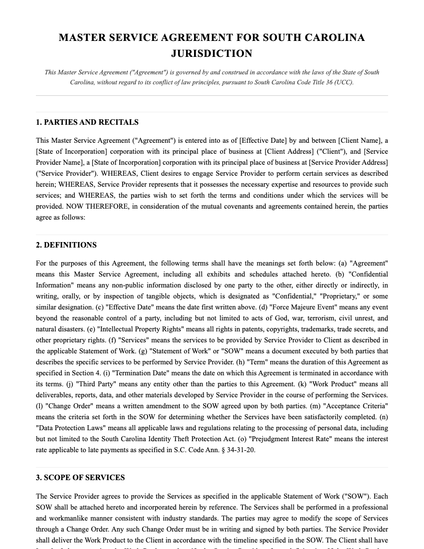 MSA Template Preview