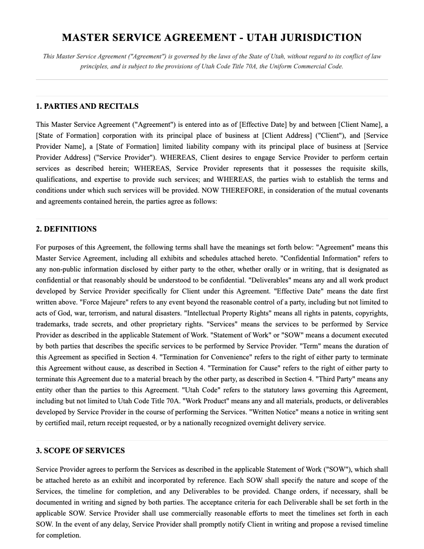 MSA Template Preview