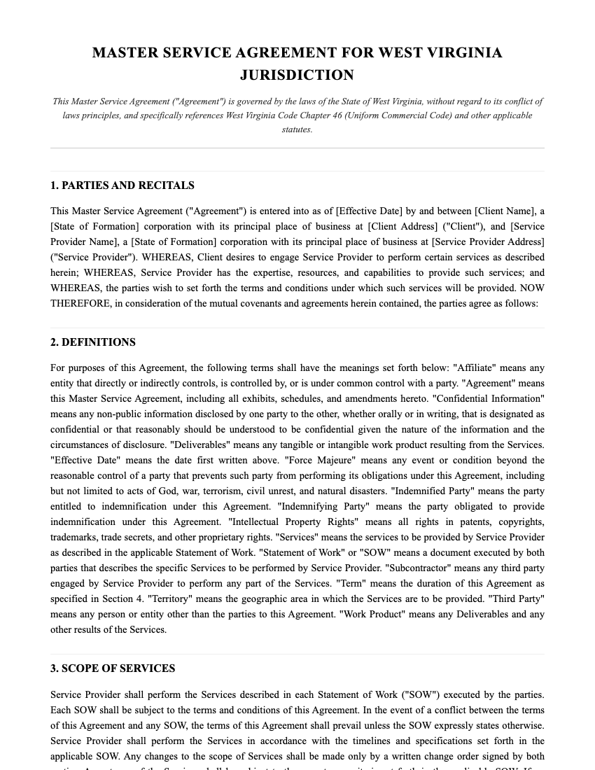 MSA Template Preview