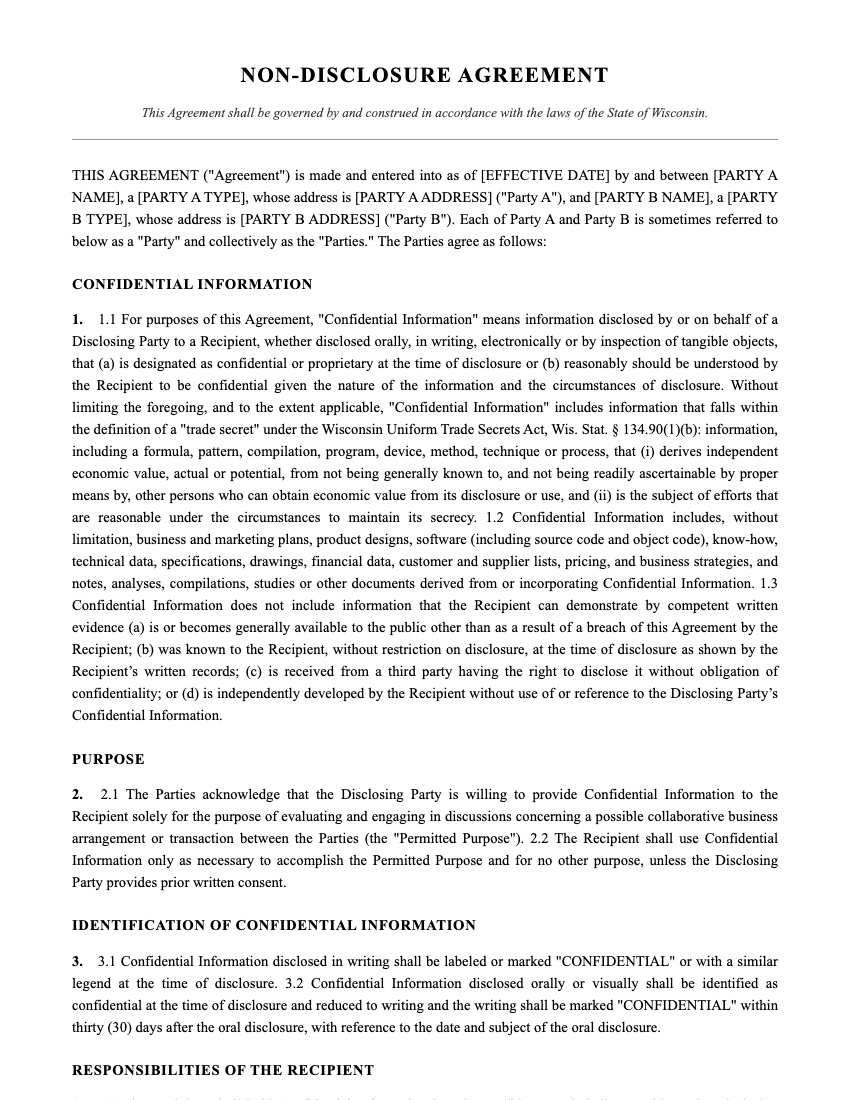 NDA Template Preview